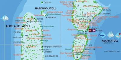 Mapa das maldivas dos turistas