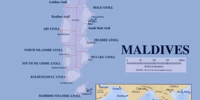 Maldivas rota de ferry mapa