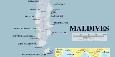 Mapa das maldivas física 